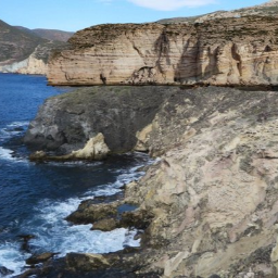 Sedimentary rocks above volcanic basement, Spain