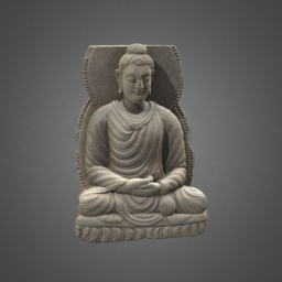 Gandharan sculpture fragments: Seated Buddha