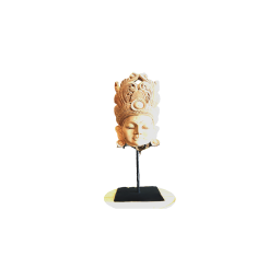 Asian wood face sculpture