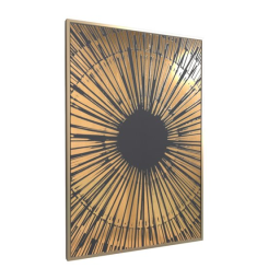 Gold Sunburst Canvas Black  Gold - A12194