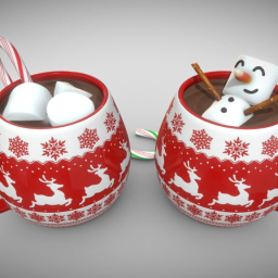 Christmas Hot Chocolate With Marshmallow Snowman