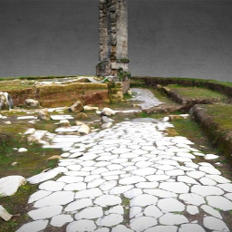 Aquino Roman Ancient building with apse by drone