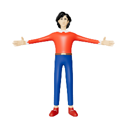 Cartoon Character casual man low poly
