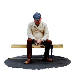 old man sitting on bench