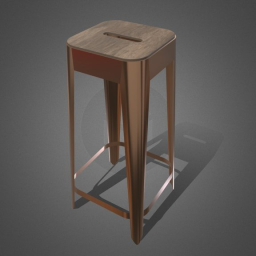 Pub Bar Rose Gold Metal Stool  Wood Top