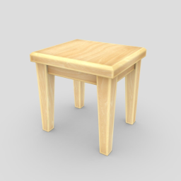 Stylized Low Poly Wooden Mini Table