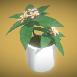 Potted Plant, Mediterranean flowering, low poly