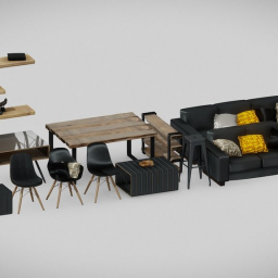 Living room - Furniture, Chairs, Sofa and Props