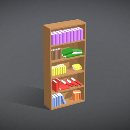 Low Poly Style Bookshelf