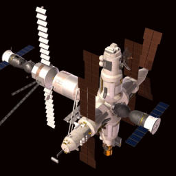 Mir Station with Soyuz and Progress docked