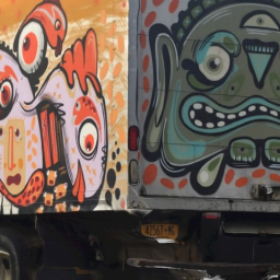 Street art on a truck
