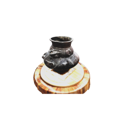 Antique black stone vase