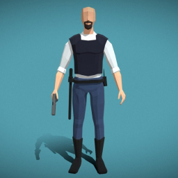 Low poly security guard