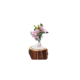 Pink and green flowers