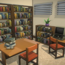 Retro Library Diorama