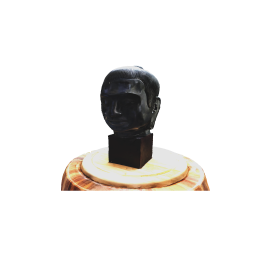 Black stone Buddha head
