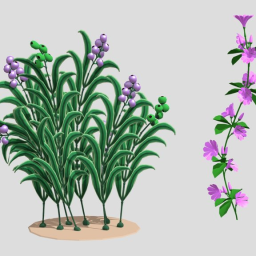 Jungle plants and flowers
