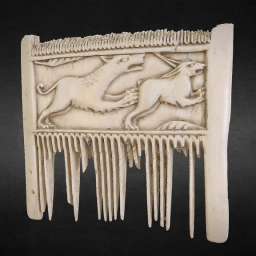 077 Doppelkamm aus Elfenbein  Ivory double comb
