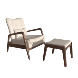 Bully Lounge Chair  Ottoman Beige - 100536
