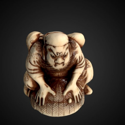 Netsuke - Shoki capturing an oni