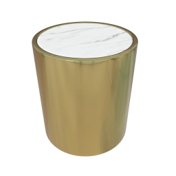 Emma Accent Table White Marble  Brass - A11565
