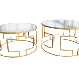 King Set Of 2 Tables Gold - A10786