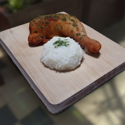 Smoked Chicken Leg with Cooked Rice