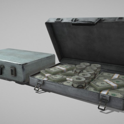 Case with money | Low poly