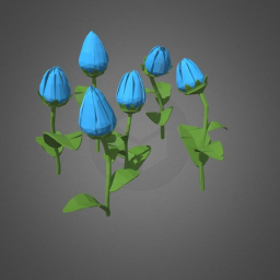 Blue Tulips - Low Poly