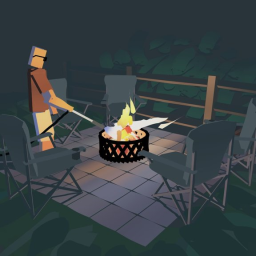 Jared starting a fire