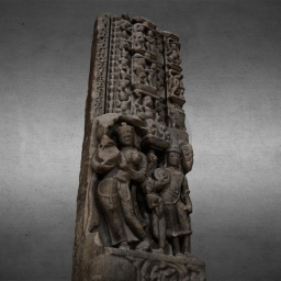 Fragment of a doorframe representing Vishnu