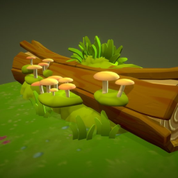 Cartoon fallen tree