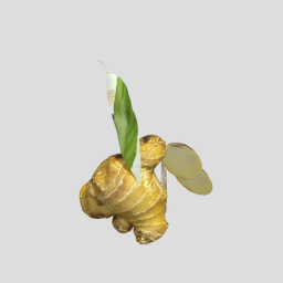 Ginger with leaves