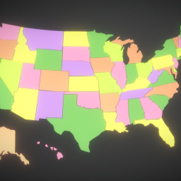USA Map - Low Poly