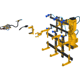  Industrial robotic arm and 7 tools
