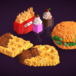 Voxel Art Food