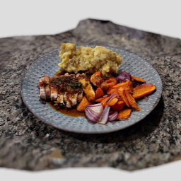 Glazed Pork, Veggies, Potatoes