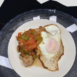 Pork steak and fried egg