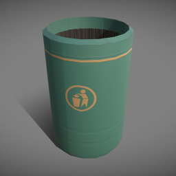 Waste Bin - Low Poly Game Ready