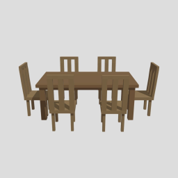 Table and Chairs - Low Poly