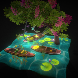 A floating market