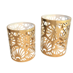 Tropic Set Of 2 Gold Tables Gold - A10761